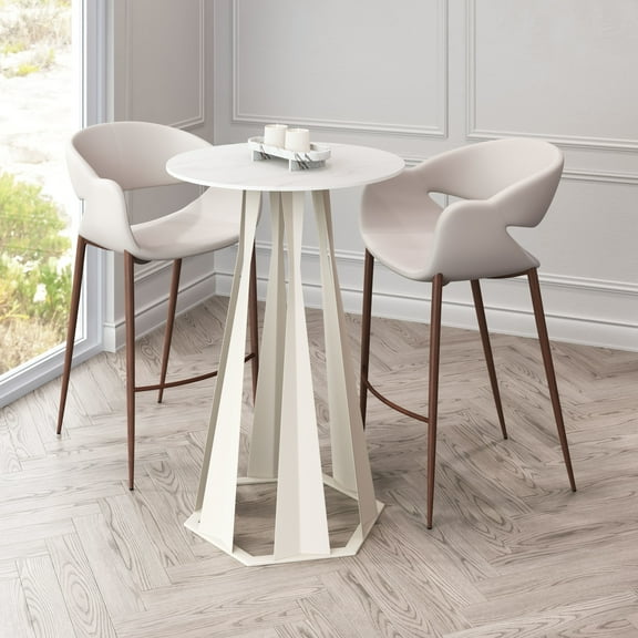 Axis Bar Table White Bar Table, Modern Style, Supports up to 220 lb, Steel, Indoor Bar