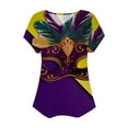 thumbnail image 4 of Fiudx Tops para Mujer Top Informal de Primavera y Verano de Manga Corta con Cuello En V para Mujer, 4 of 4