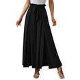 thumbnail image 2 of Seyurigaoka Women Loose Belted Long Trousers, Solid Color High Waist Ruched Beach Wide Leg Pants, 2 of 5