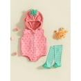 thumbnail image 3 of Cjfdfy Newborn Baby Boy Girl Strawberry Costume Kids Baby Halloween Costume Infant Cute Zipper Hooded Romper Jumpsuit with Stockings Set Cosplay Party Outfit, 3 of 9