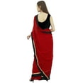 thumbnail image 4 of Atasi Women's Solid Maroon Indian Designer Georgette Saree With Blouse Piece, 4 of 8