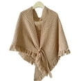 thumbnail image 2 of WonderWiz Women Shawl Wrap, Knitted Scarf Cape Pashmina Shawls, Fashion Shrug for Fall Winter Spring & Air-conditioned Room Khaki, 2 of 3
