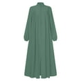 thumbnail image 7 of TYGHBN Women's Style Stand Collar Zipper Loose Casual Dress Long Sleeved Maxi Dress Chiffon Woman Outfit Girls Scarf Hijab Burka Traditional Korean Clothes for Men Beads Dresses for Women Long Sleeve, 7 of 7
