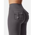 thumbnail image 4 of Leggins YEOREO Brittany Flare con bolsillos para mujer, color gris oscuro, 4 of 6