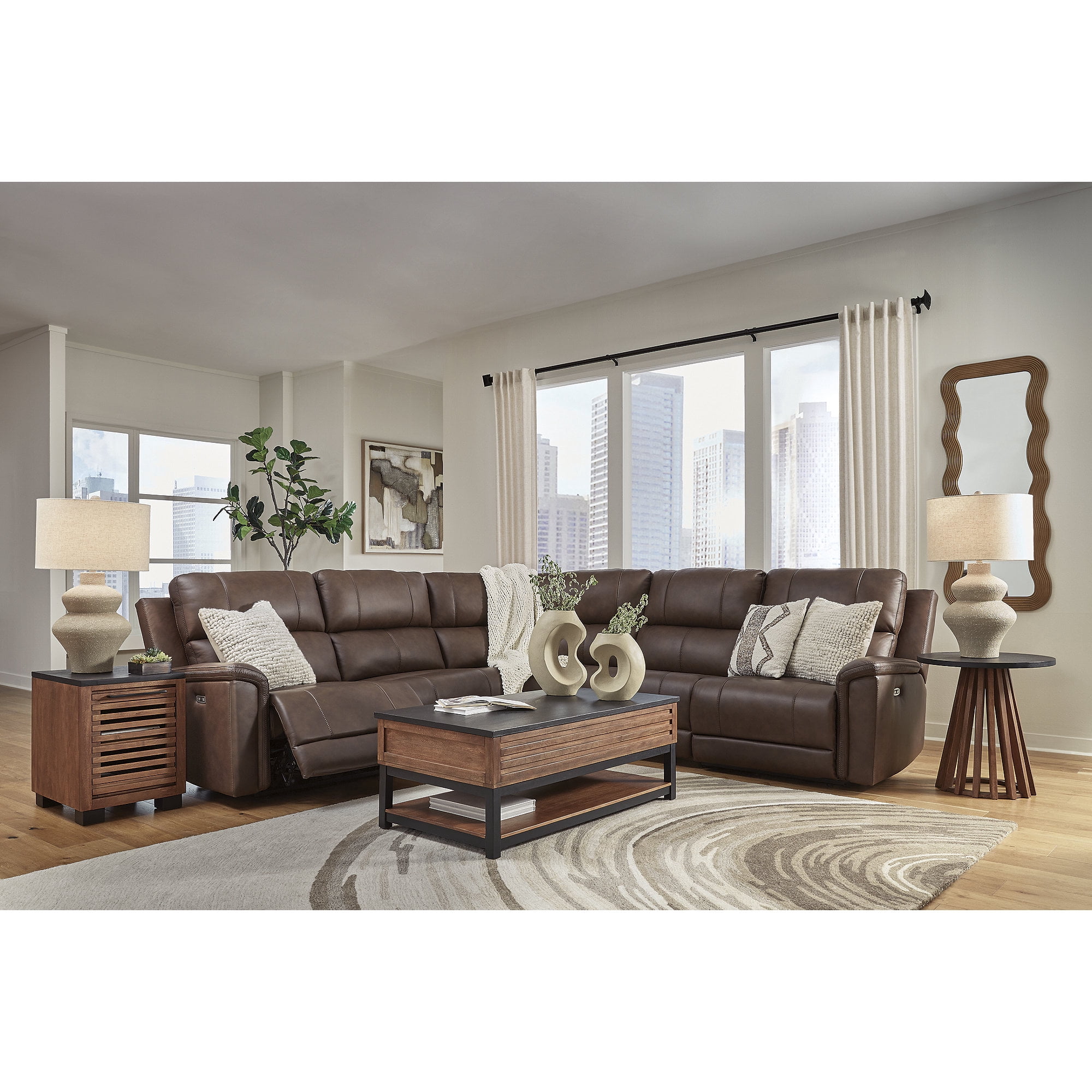 Signature Design by Ashley Kallari End Table, Warm Brown & Black