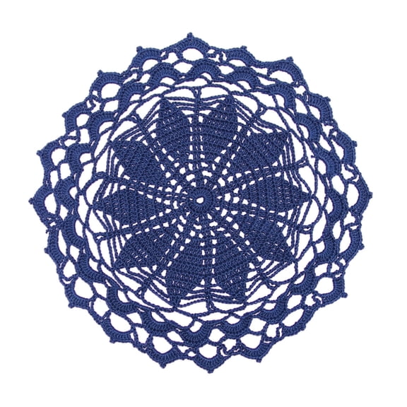 BomHCS 12 Inch Lace Crochet Doilies Table Placemat Washable Kitchen Round Leaves Decor Doily