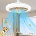 thumbnail image 2 of Remote Control Ceiling Fan Light E27 Base Three Speed Three Light Levels Timer Aromatherapy Attachment Study Bedroom Living Room(Yellow), 2 of 6