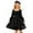 Black, variant on REDARER Girls Square Neck Flutter Sleeve Dress, Ruffle Hem A Line Gown for Kids Elegant Party Wear and Occasions,9-10 Years