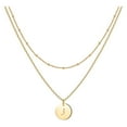 thumbnail image 1 of Corazón de la moda de las mujeres Letra Collar Cadena 26 Circular Doble Capa Cuello, 1 of 5