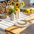 thumbnail image 4 of Beige Grey Striped Round 13 Inch Placemats Set of 2, Minimalist Farmhouse Stripe HeatResistant Non Slip Place Mats for Dining Table, Wipeable Braided Kitchen Table Mats for Housewarming, 4 of 9
