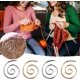 thumbnail image 2 of agujas de tejer con hilo en espiral plateado y dorado, hechas a mano., 2 of 5