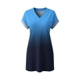 thumbnail image 5 of Wowcloth Women's Fashion Solid Color Short Sleeve V-Neck Loose Fit Dress for Casual Daily Wear, 5 of 5