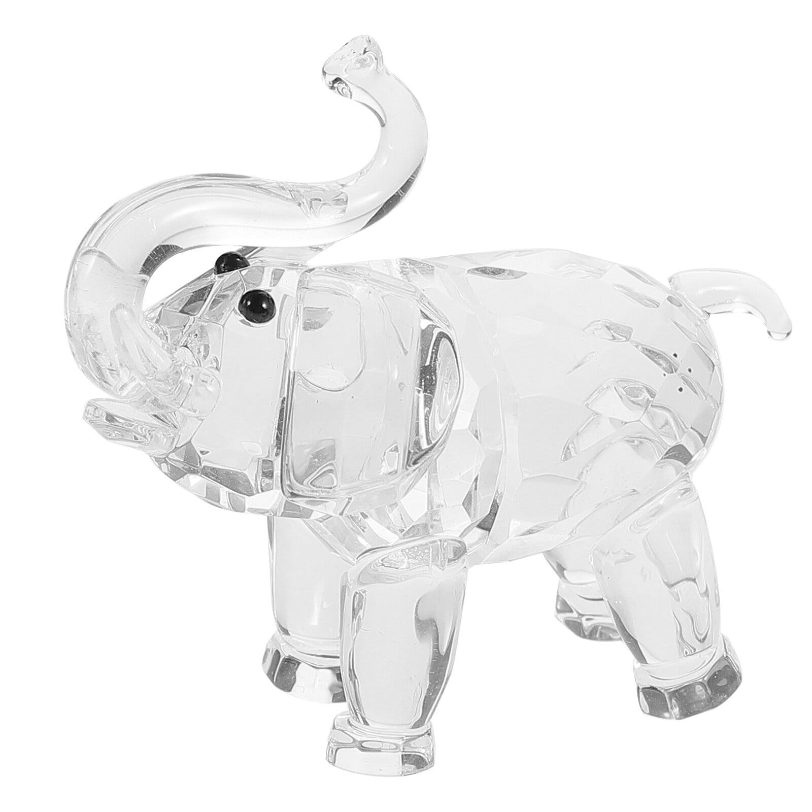 Homemaxs Glass Elephant Figurine Glass Elephant Statue Desktop Clear