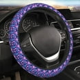 thumbnail image 4 of Cauagu Blue Skull Rose Print Car Steering Wheel Cover - Universal Car Accessory for Diverse Cars for Steering Wheel with a Diameter of 14.5"-15", 4 of 7