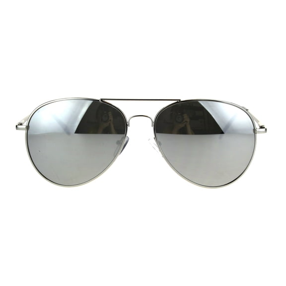 Mens Classic Color Mirror Metal Wire Rim Police Pilots Sunglasses Silver Mirror
