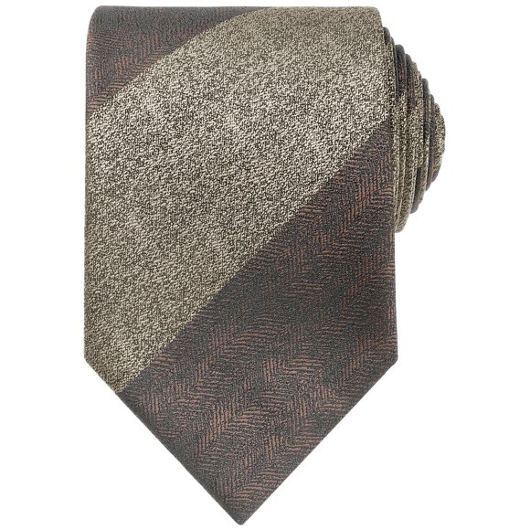 Corbatas formales de textura a rayas para hombres INSPIRE CHIC, color contrastante, boda, dorado y marrón oscuro