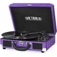 thumbnail image 1 of Victrola Vintage Tocadiscos portátil Bluetooth de 3 velocidades con altavoces incorporados | Sonido de audio de tocadiscos mejorado | Purpurina púrpura, número de modelo: VSC-550BT-GPR, 1 of 5