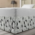 thumbnail image 1 of Bulldog Bed Skirt, Monochrome Doodle Portraits with Paw Traces Best Friend Animal Lover, Elastic Bedskirt Dust Ruffle Wrap Around for Bedding Decor, 4 Sizes, Pale Grey White, by Ambesonne, 1 of 2