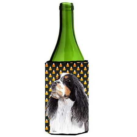 

Springer Spaniel Candy Corn Halloween Portrait Wine Bottle Hugger