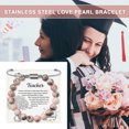 thumbnail image 3 of enjoywould 8MM Rose Perles Bracelet avec Carte d'Inspiration Fille Réglable en Pierre Naturelle Ronde Perles Bracelet Cadeau de Graduation Saison, 3 of 4