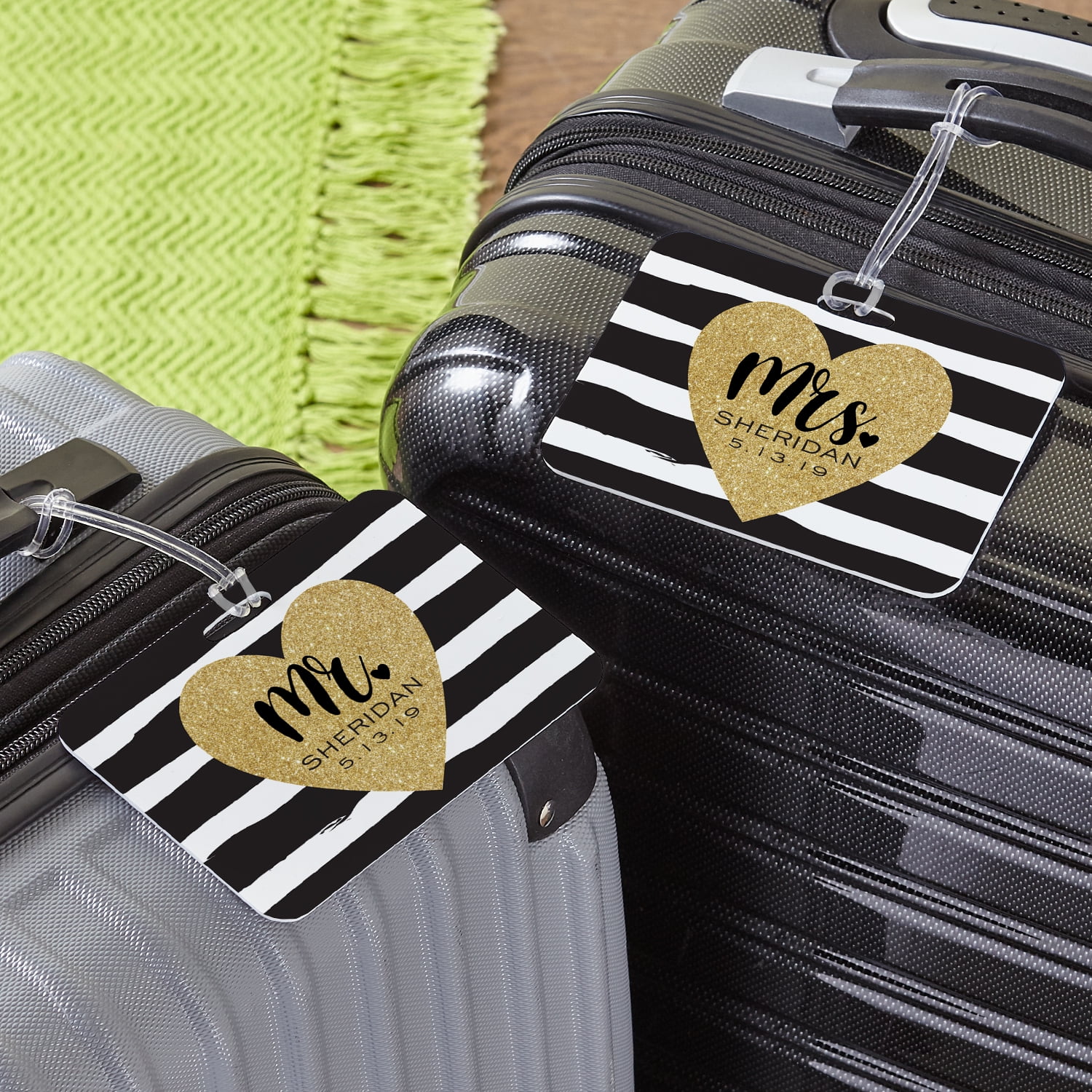 personalized mr and mrs luggage tags
