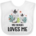 thumbnail image 3 of Inktastic Zebra My Yiayia Loves Me Boys or Girls Baby Bib, 3 of 4