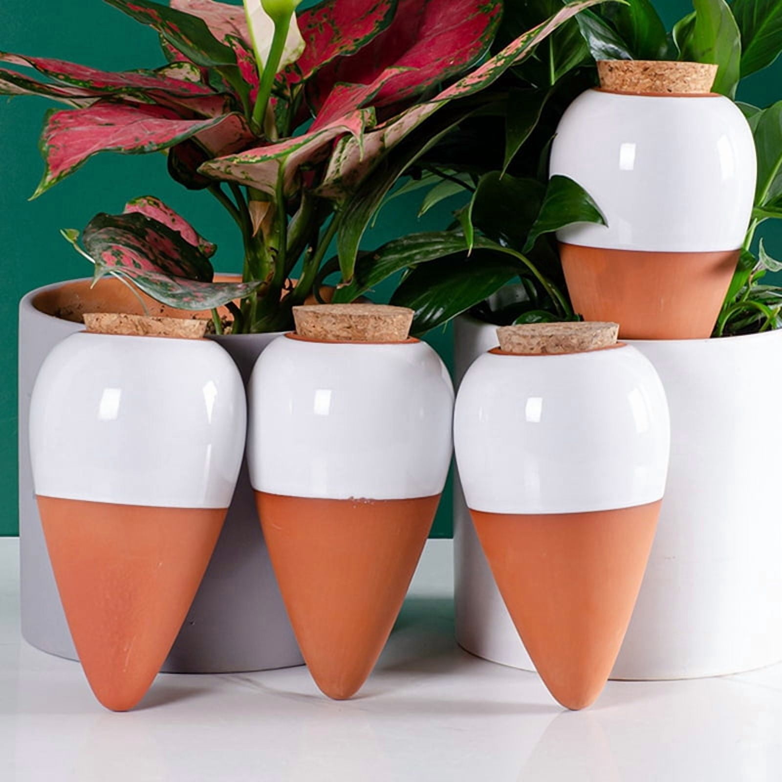 Plant Watering , Terracotta Watering Spike - Slow Release Watering Can,16 Ounces - Self Watering Spike,4pcs