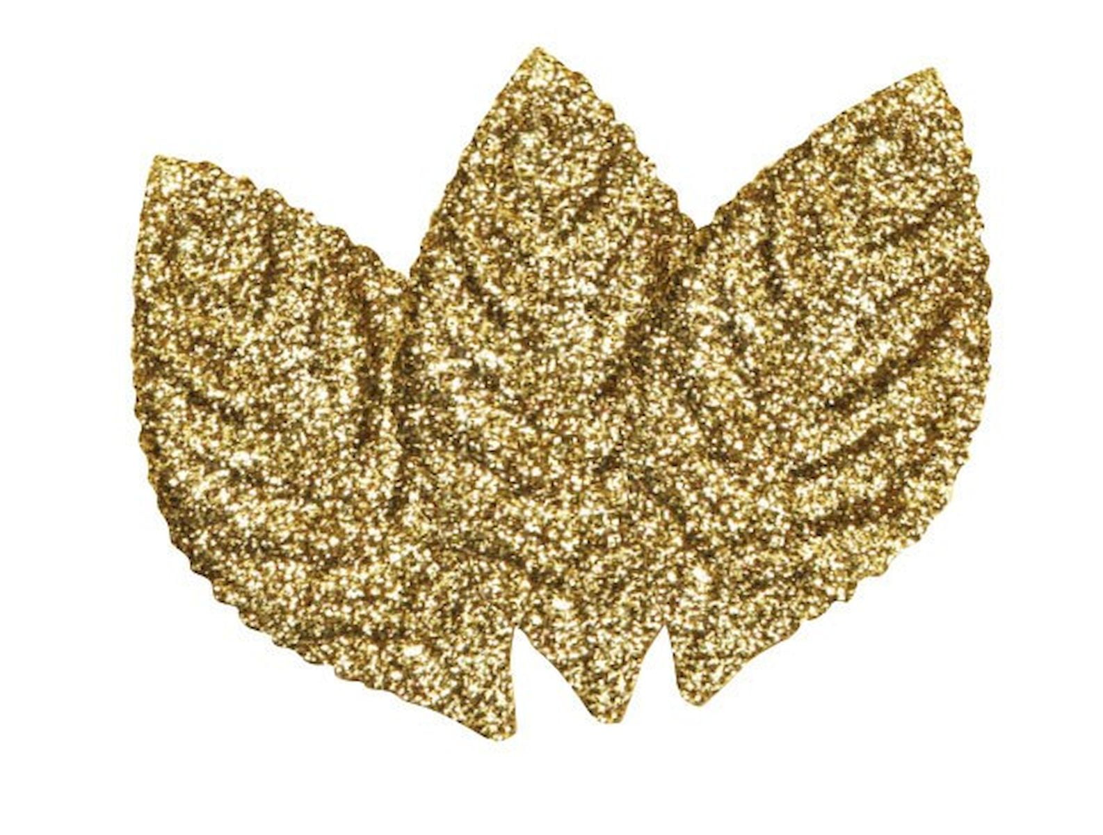 Set Of 50 Gold Glitter Leaves Vase Fillers