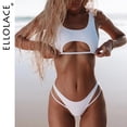thumbnail image 2 of Ellolace Sexy Bikini ahueca hacia fuera el traje de baño de las mujeres de corte alto Micro traje de baño 2022 elegante traje de baño trajes de playa 2 piezas Tan Jianjun unisex, 2 of 2