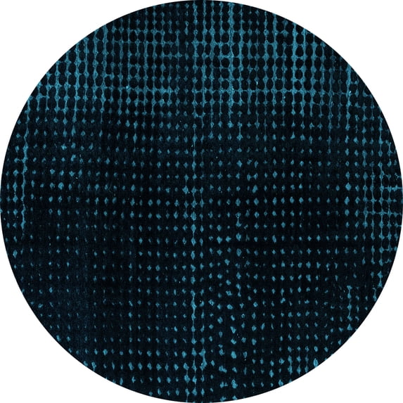 Ahgly Company Indoor Round Abstract Light Blue Modern Area Rugs, 4' Round
