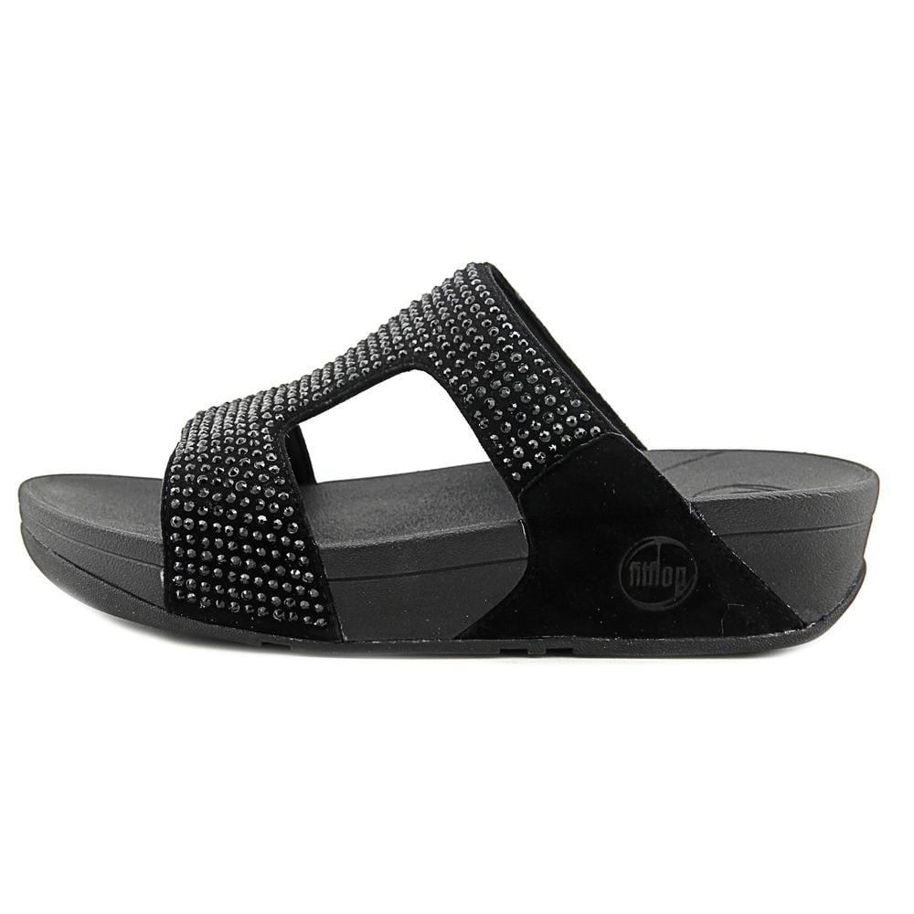 Fitflop Womens Rokkit Slide Open Toe Sandal Shoes, Black