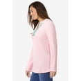 thumbnail image 3 of Woman Within Plus Size Embroidered Thermal Henley Tee, 3 of 6