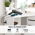 thumbnail image 4 of VOWNER Vanity with Lights - Makeup Vanity Desk with Power Outlet, 3 Color Lighting Options Brightness Adjustable, Vanity Table with 5 Rotating Drawers, Shelves and Stool, Corner Vanity for Women Girls, 4 of 17