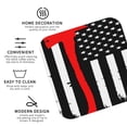 thumbnail image 3 of Honeii Firefighters USA Flag print Leather Coaster Set of 4, ideal for safeguarding your furniture from drinks spills and effortless cleanup-Square, 3 of 6
