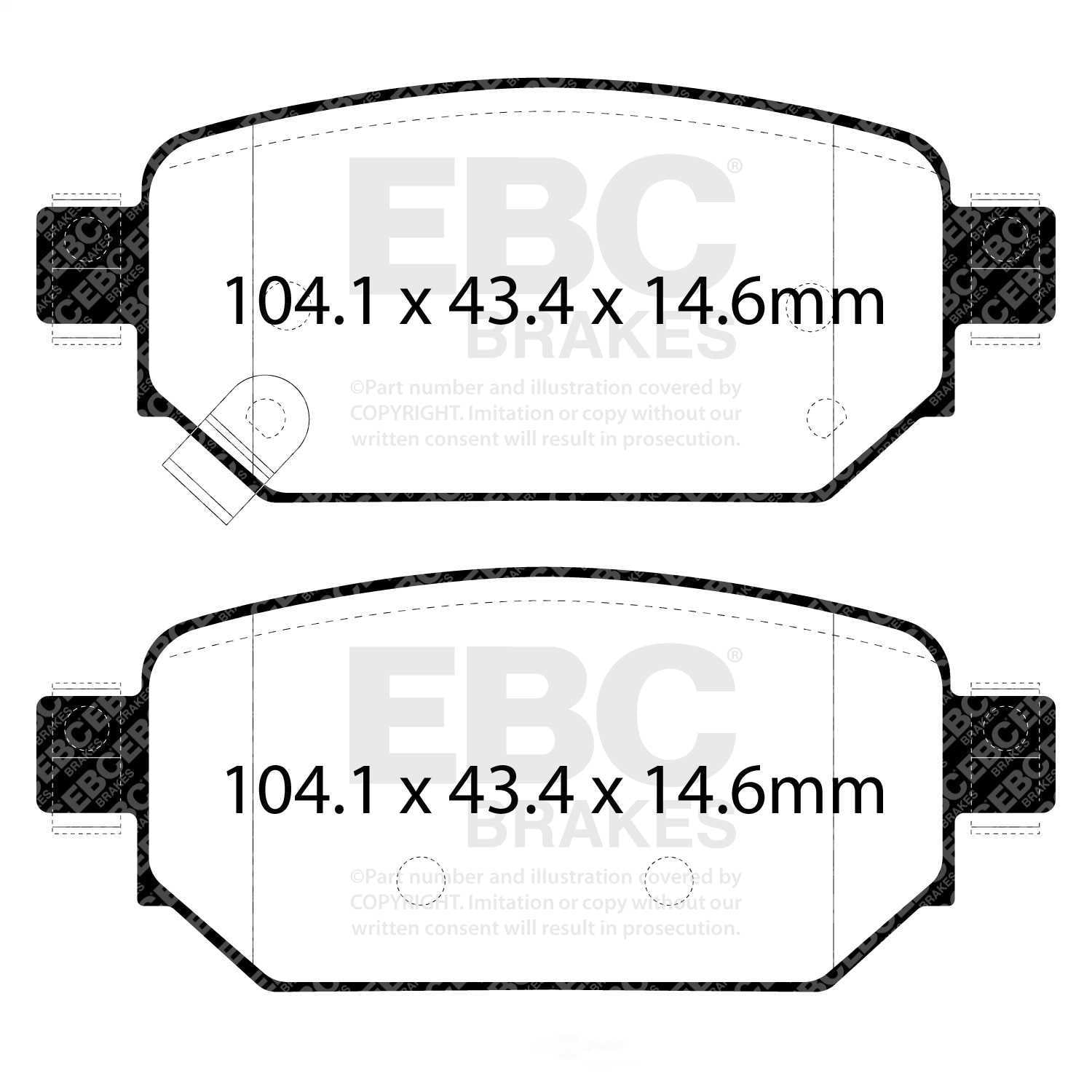 EBC Brakes Yellowstuff 4000 Series Street and Track Brake Pad Set Fits select: 2017-2019 MAZDA 3, 2016 MAZDA 3 TOURING