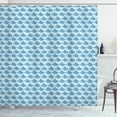 thumbnail image 1 of Ambesonne Bunny Shower Curtain, Funny Rabbits on Polka Dots, 69"Wx75"L, Blue Pale Blue Cream, 1 of 3