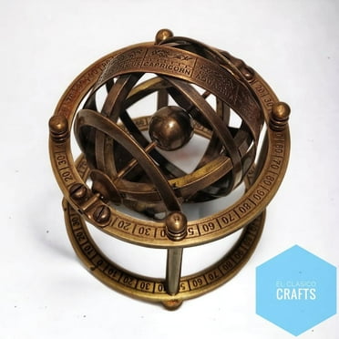 Maritime Nautical Antique Brass Engraved Armillary Sphere Astrolabe Collectible Globe tabletop gift home decor