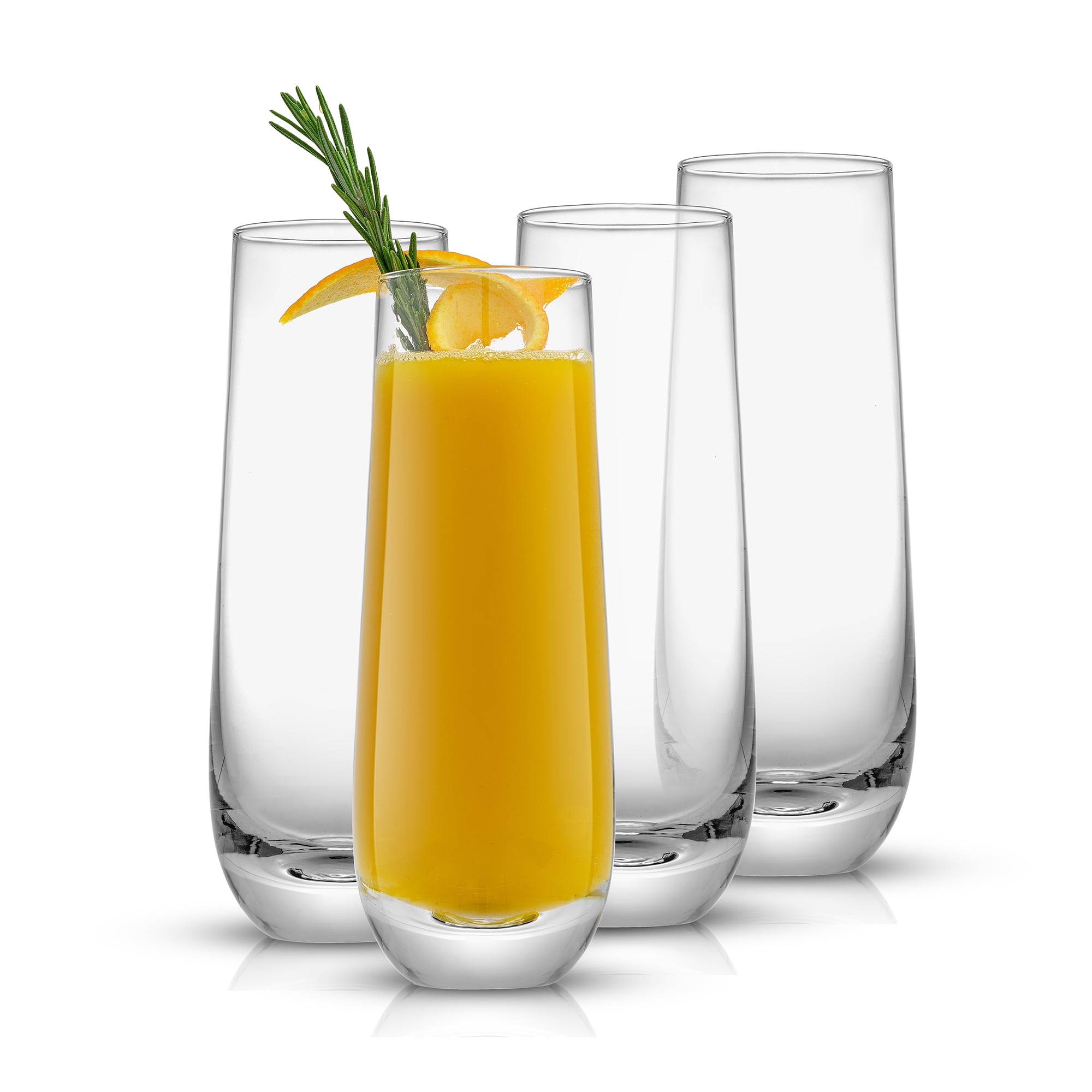 JoyJolt Milo Stemless Champagne Flutes 9.5 oz (Set of 8)
