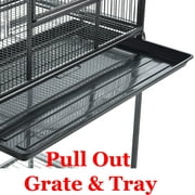 70 Rolling Extra Large Metal Bird Breeding Cage with Detachable Stand for Aviary Budgie Canary Finches Lovebirds