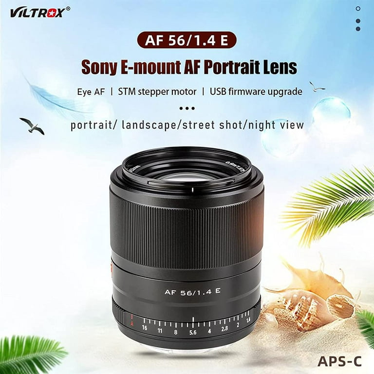 VILTROX 56mm F1.4 f/1.4 E-Mount APS-C Autofocus Prime Lens for Sony A6500  A6300 A6000 A6400 A6100 A5100 A6600 A7 A7R A7C A7II A7RII A7SIII A7III
