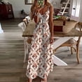 thumbnail image 1 of Qiopertar Robe d'Été Imprimée Décontractée Sans Manches Col en V pour Femmes en Solde Livraison Gratuite à Moins de 5$ jusqu'à 90 % de Réduction, 1 of 5