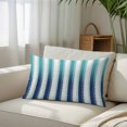 thumbnail image 6 of Teal Blue Ombre Striped Throw Pillow Cover 20 x 26 Inch Decorative Pillow Cover Watercolor Stripes Abstract Lumbar Pillowcase Seasonal Rectangle Cushion Case for Couch Sofa Bed Living Room, 6 of 9