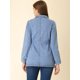 thumbnail image 5 of Chaqueta Vaquera Holgada De Manga Larga Con Lazo En La Cintura Informal Para Mujer Azul polvoriento L, 5 of 6