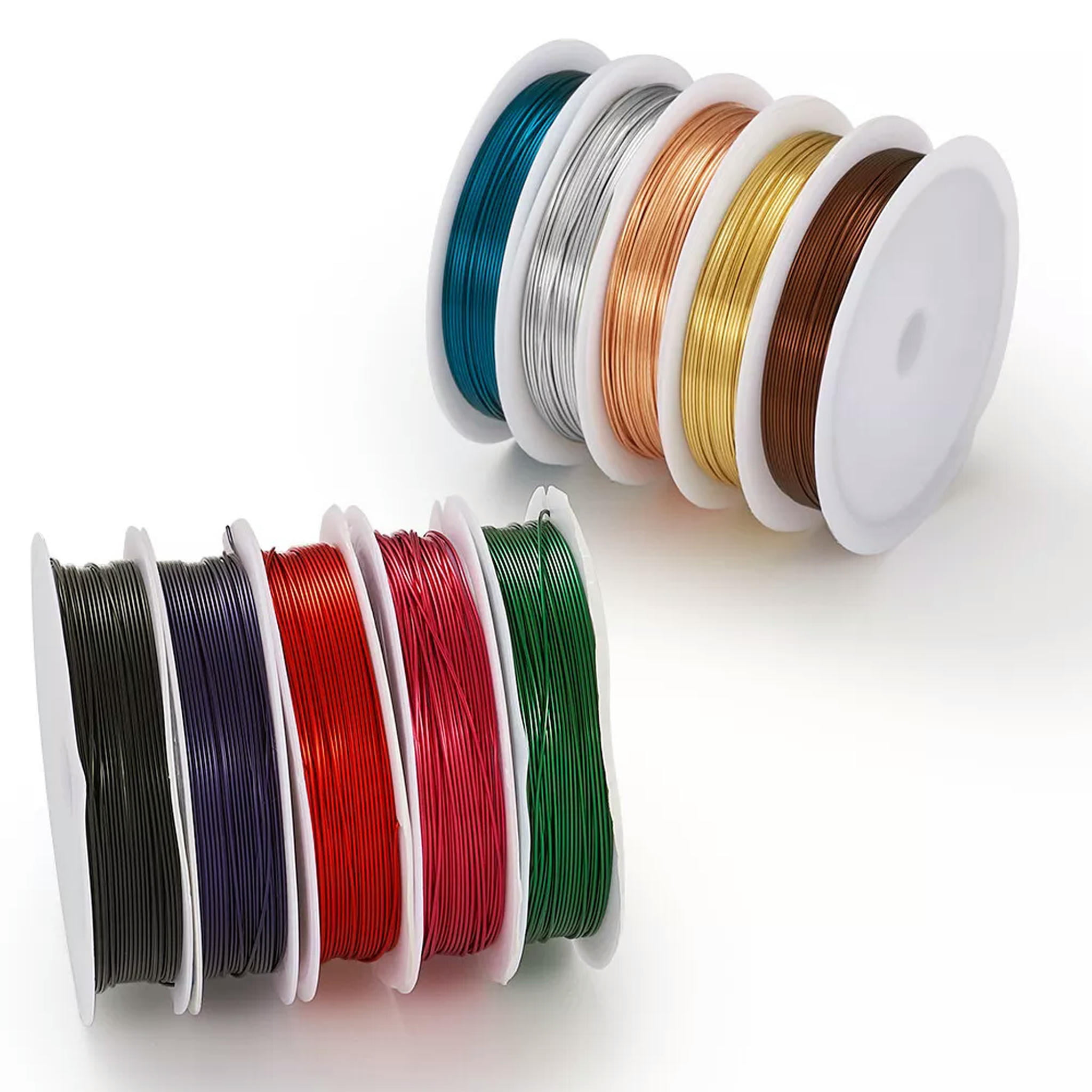 EOEMY 10 Roll Copper Jewelry Beading Wire Nickel Free Diy Craft Bracelet Making 0.6mm