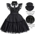 thumbnail image 2 of Toddler Girls Black Dance Dress Halloween Cosplay Party Outfit, 2 of 7