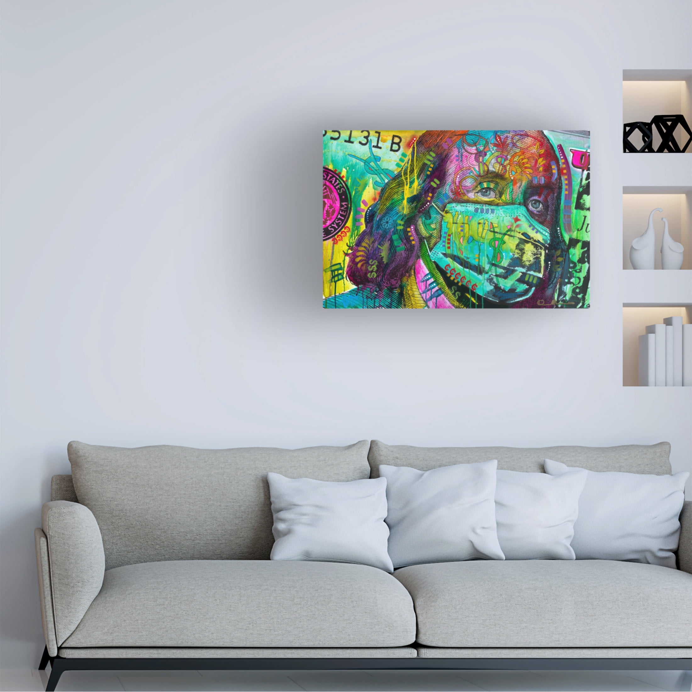 Canvas Wall Art - Dean Russo 'Masked Ben' Wall Art for Living Room, Bedroom, or Office Décor by Trademark Fine Art - 19 x 12 Inches