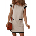 thumbnail image 3 of Vestido Mini con Mangas y Bloques de Color, Color Albaricoque XL, 3 of 8