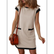 thumbnail image 3 of Vestido Mini con Mangas y Bloques de Color, Color Albaricoque XL, 3 of 8