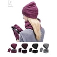 thumbnail image 5 of Gustave 3Pcs Winter Hat Scarf Gloves Set for Men and Women, Knit Slouchy Beanie Hat -Touch Phone Gloves -Infinity Scarf, Rose Red, 5 of 10