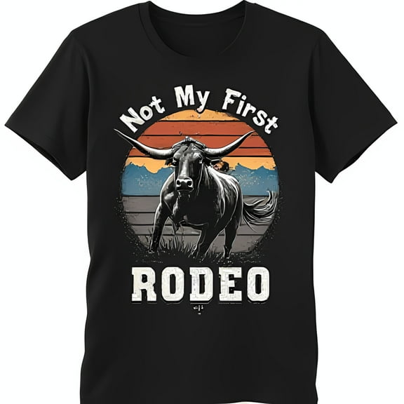Stylish Black T-Shirt with Bold Rodeo Graphic for Rodeo Fans